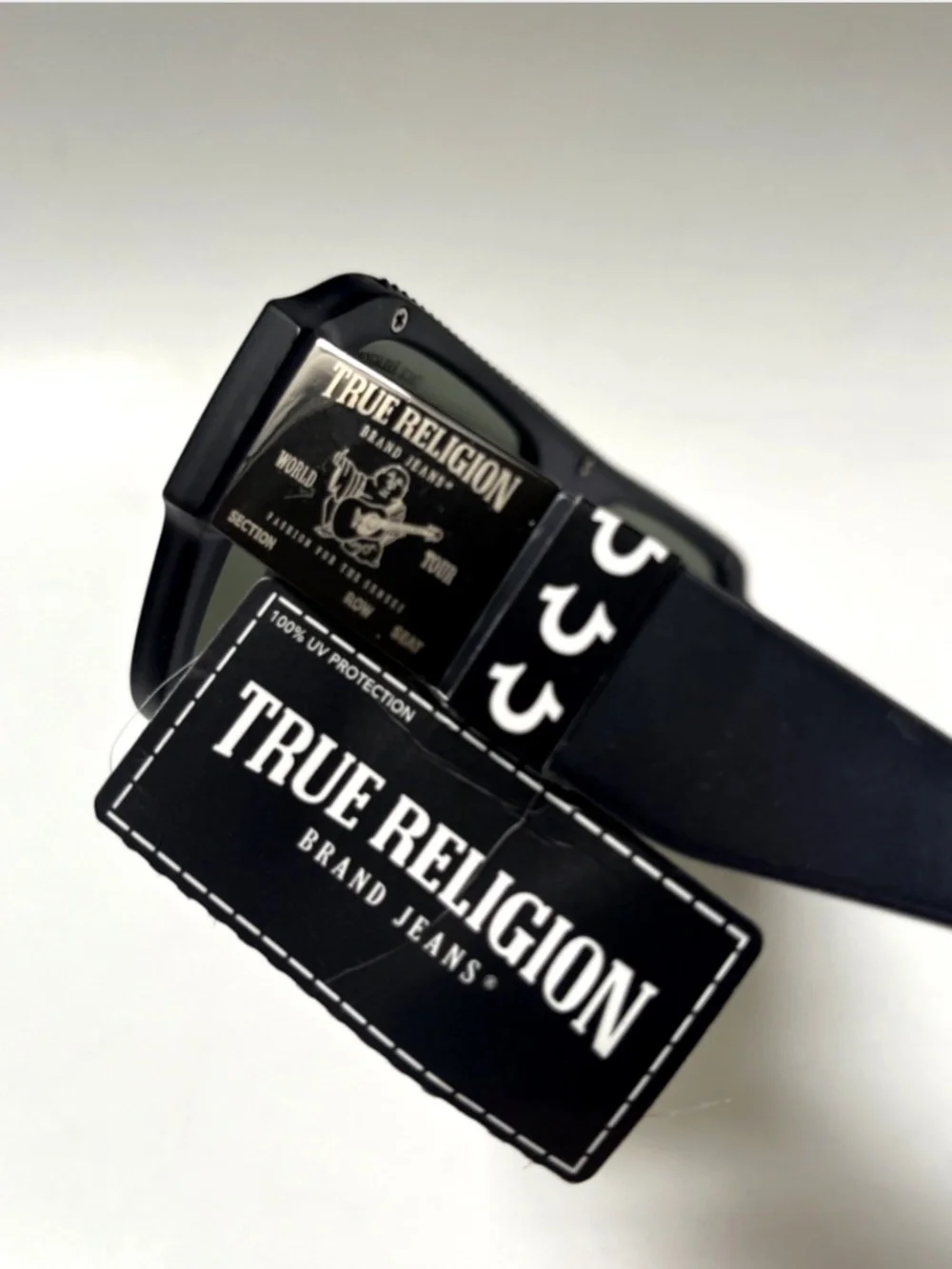 New TRUE RELIGION Aviator Sunglasses Oversized Acetate Frosted Gray Light Lens